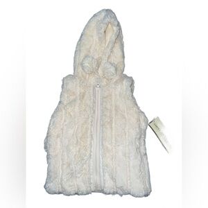 Faux Fur Hooded Vest kids size 6